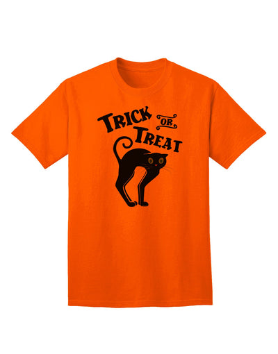 Trick or Treat - Adorable Black Cat Halloween Adult T-Shirt for Festive Fun-Mens T-shirts-TooLoud-Orange-Small-Davson Sales