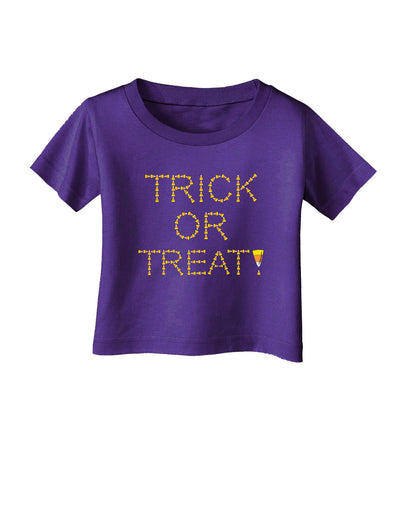 Trick or Treat Candy Corn Halloween Infant T-Shirt Dark-Infant T-Shirt-TooLoud-Purple-06-Months-Davson Sales