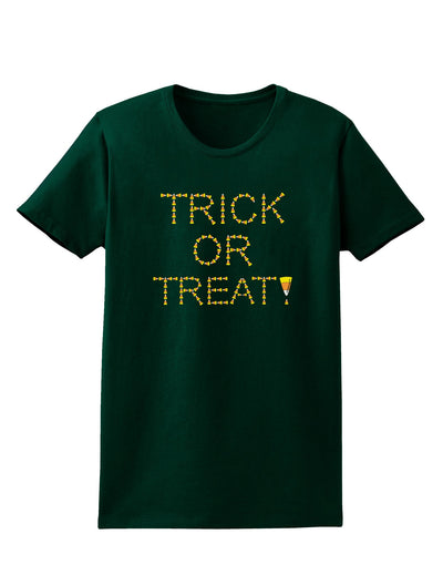 Trick or Treat Candy Corn Halloween Womens Dark T-Shirt-TooLoud-Forest-Green-Small-Davson Sales