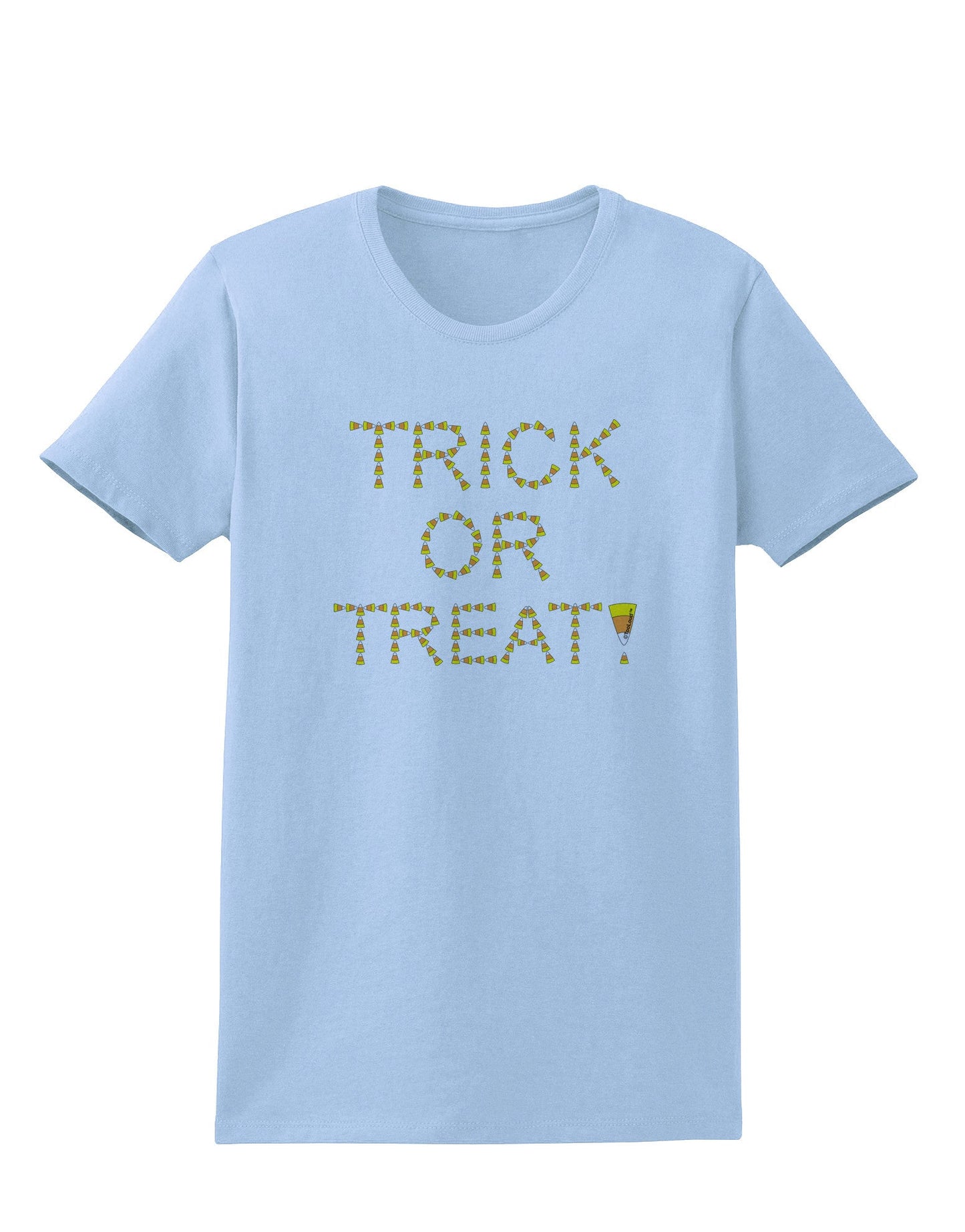Trick or Treat Candy Corn Halloween Womens T-Shirt-Womens T-Shirt-TooLoud-Light-Blue-X-Small-Davson Sales