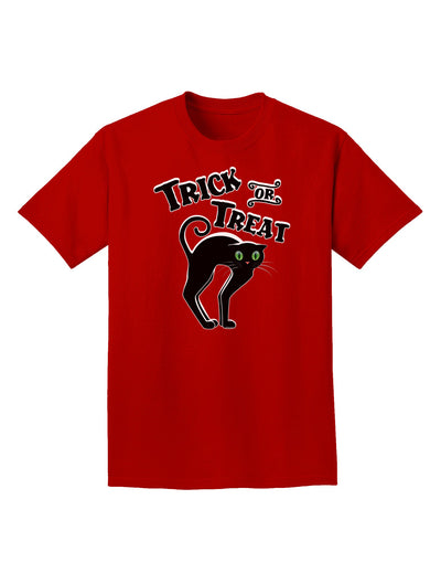 Trick or Treat Cute Black Cat Halloween Adult Dark T-Shirt-Mens T-Shirt-TooLoud-Red-Small-Davson Sales