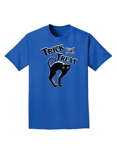 Trick or Treat Cute Black Cat Halloween Adult Dark T-Shirt-Mens T-Shirt-TooLoud-Royal-Blue-Small-Davson Sales