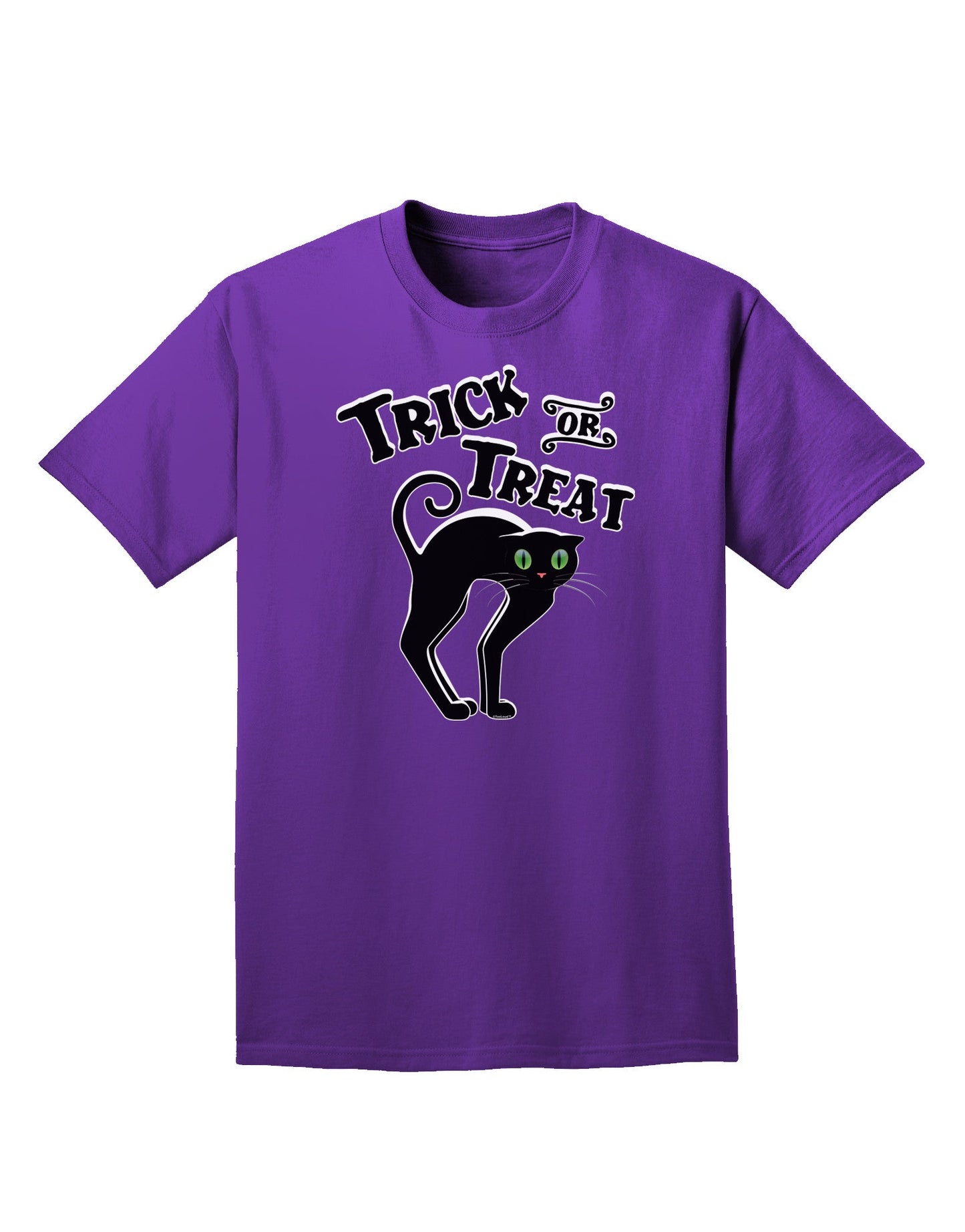 Trick or Treat Cute Black Cat Halloween Adult Dark T-Shirt-Mens T-Shirt-TooLoud-Purple-Small-Davson Sales