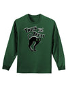Trick or Treat Cute Black Cat Halloween Adult Long Sleeve Dark T-Shirt-TooLoud-Dark-Green-Small-Davson Sales
