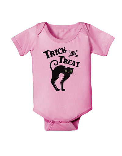 Trick or Treat Cute Black Cat Halloween Baby Romper Bodysuit-Baby Romper-TooLoud-Light-Pink-06-Months-Davson Sales