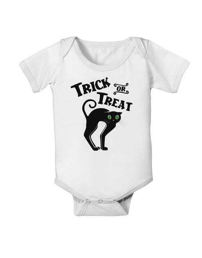 Trick or Treat Cute Black Cat Halloween Baby Romper Bodysuit-Baby Romper-TooLoud-White-06-Months-Davson Sales