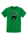 Trick or Treat Cute Black Cat Halloween Childrens Dark T-Shirt-Childrens T-Shirt-TooLoud-Kelly-Green-X-Small-Davson Sales