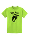 Trick or Treat Cute Black Cat Halloween Childrens T-Shirt-Childrens T-Shirt-TooLoud-Lime-Green-X-Small-Davson Sales