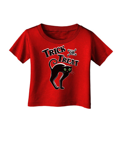 Trick or Treat Cute Black Cat Halloween Infant T-Shirt Dark-Infant T-Shirt-TooLoud-Red-06-Months-Davson Sales