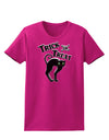 Trick or Treat Cute Black Cat Halloween Womens Dark T-Shirt-TooLoud-Hot-Pink-Small-Davson Sales