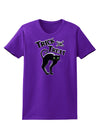 Trick or Treat Cute Black Cat Halloween Womens Dark T-Shirt-TooLoud-Purple-X-Small-Davson Sales