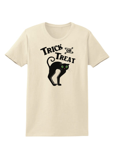 Trick or Treat Cute Black Cat Halloween Womens T-Shirt-Womens T-Shirt-TooLoud-Natural-X-Small-Davson Sales