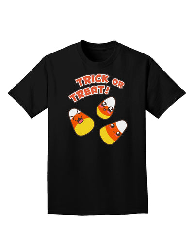 Trick or Treat Cute Candy Corn Halloween Adult Dark T-Shirt-Mens T-Shirt-TooLoud-Black-Small-Davson Sales