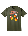 Trick or Treat Cute Candy Corn Halloween Adult Dark T-Shirt-Mens T-Shirt-TooLoud-Military-Green-Small-Davson Sales