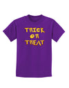 Trick or Treat Halloween Pumpkin Childrens Dark T-Shirt-Childrens T-Shirt-TooLoud-Purple-X-Small-Davson Sales