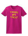 Trick or Treat Halloween Pumpkin Womens Dark T-Shirt-TooLoud-Hot-Pink-Small-Davson Sales