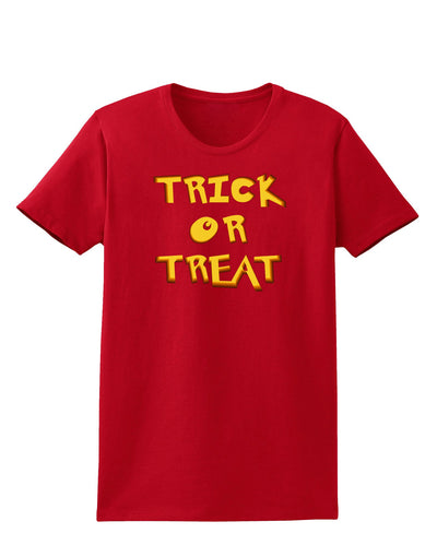 Trick or Treat Halloween Pumpkin Womens Dark T-Shirt-TooLoud-Red-X-Small-Davson Sales