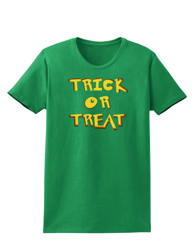 Trick or Treat Halloween Pumpkin Womens Dark T-Shirt-TooLoud-Kelly-Green-X-Small-Davson Sales