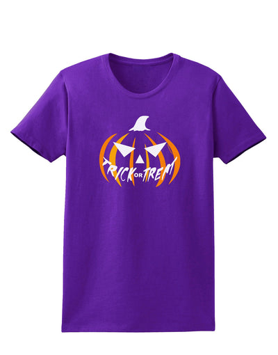 Trick or Treat Jack Womens Dark T-Shirt-TooLoud-Purple-X-Small-Davson Sales