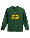 Trick or Treat Jack Yellow Adult Long Sleeve Dark T-Shirt-TooLoud-Dark-Green-Small-Davson Sales