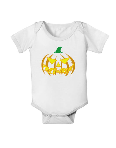 Trick or Treat Jack Yellow Baby Romper Bodysuit-Baby Romper-TooLoud-White-06-Months-Davson Sales