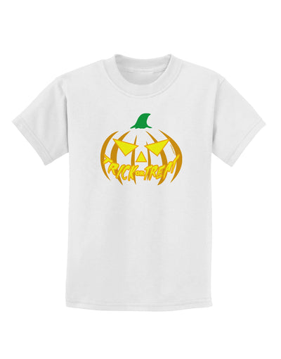 Trick or Treat Jack Yellow Childrens T-Shirt-Childrens T-Shirt-TooLoud-White-X-Small-Davson Sales