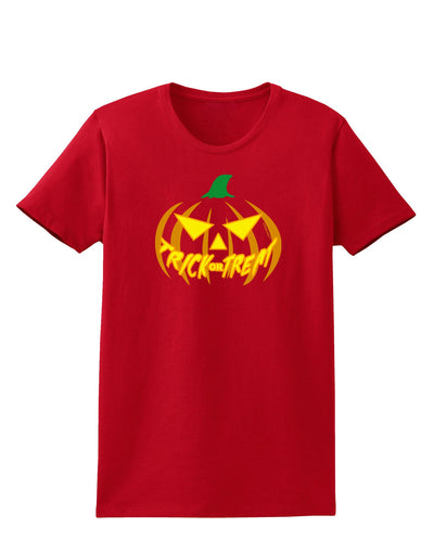 Trick or Treat Jack Yellow Womens Dark T-Shirt-TooLoud-Red-X-Small-Davson Sales