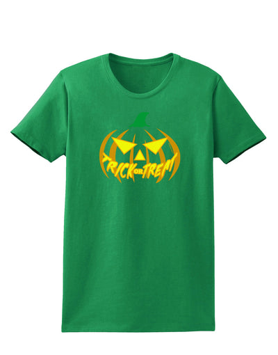 Trick or Treat Jack Yellow Womens Dark T-Shirt-TooLoud-Kelly-Green-X-Small-Davson Sales