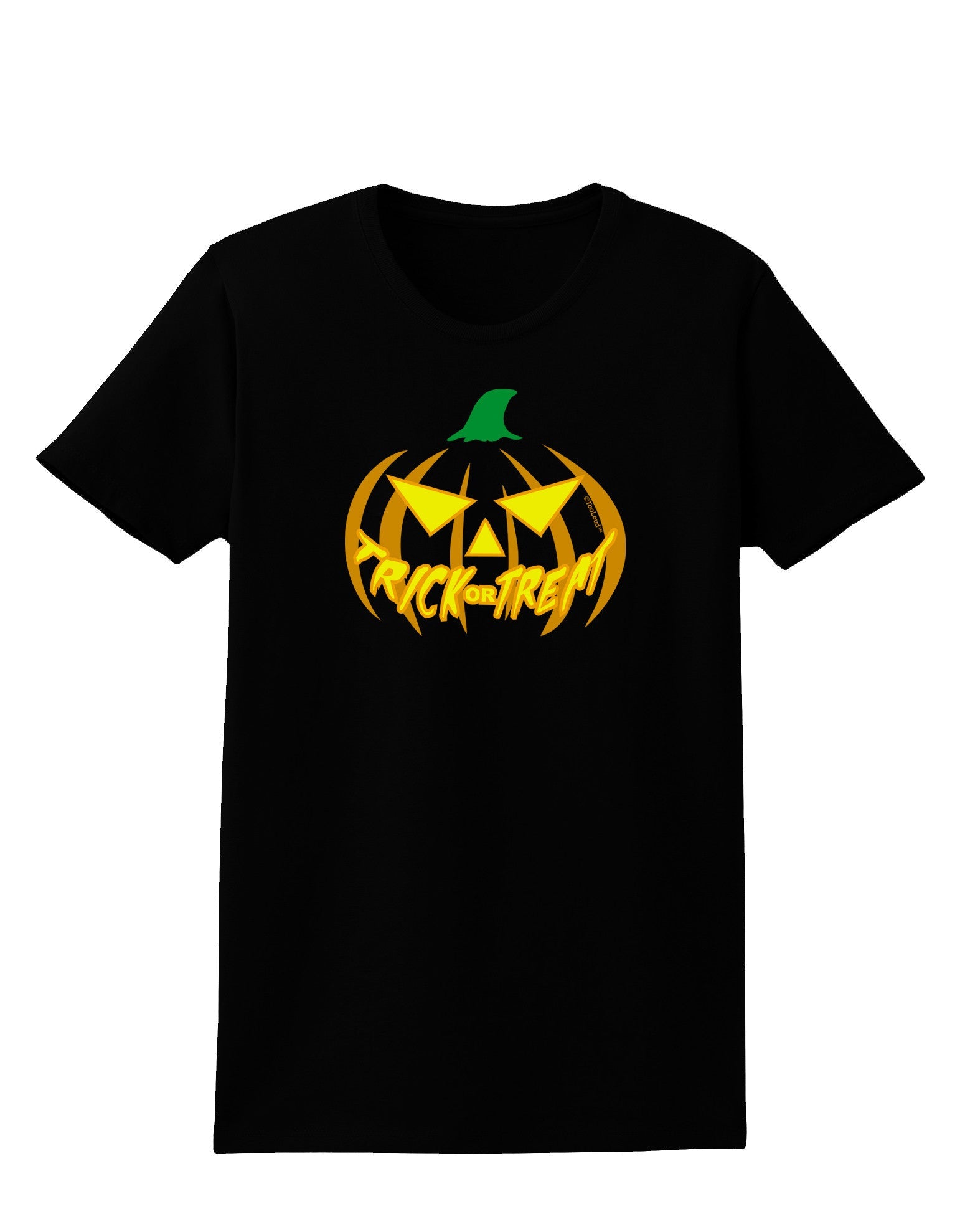 Trick or Treat Jack Yellow Womens Dark T-Shirt-TooLoud-Black-X-Small-Davson Sales
