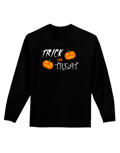 Trick or Treat Pumpkins Adult Long Sleeve Dark T-Shirt-TooLoud-Black-Small-Davson Sales