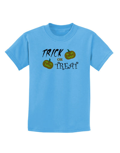 Trick or Treat Pumpkins Childrens T-Shirt-Childrens T-Shirt-TooLoud-Aquatic-Blue-X-Small-Davson Sales