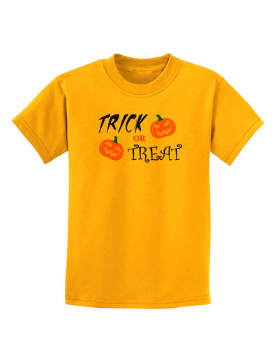 Trick or Treat Pumpkins Childrens T-Shirt-Childrens T-Shirt-TooLoud-Gold-X-Small-Davson Sales