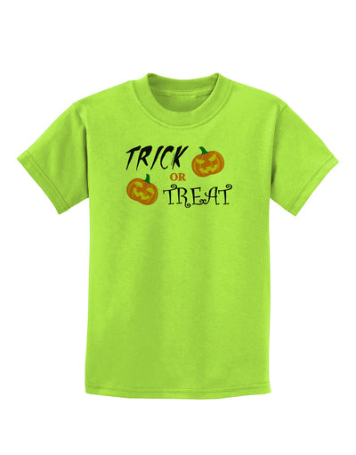 Trick or Treat Pumpkins Childrens T-Shirt-Childrens T-Shirt-TooLoud-Lime-Green-X-Small-Davson Sales