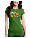 Trick or Treat Pumpkins Juniors Crew Dark T-Shirt-T-Shirts Juniors Tops-TooLoud-Kiwi-Green-Juniors Fitted X-Small-Davson Sales