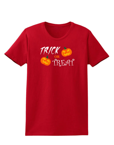 Trick or Treat Pumpkins Womens Dark T-Shirt-TooLoud-Red-X-Small-Davson Sales