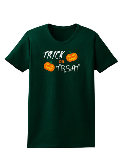 Trick or Treat Pumpkins Womens Dark T-Shirt-TooLoud-Forest-Green-Small-Davson Sales