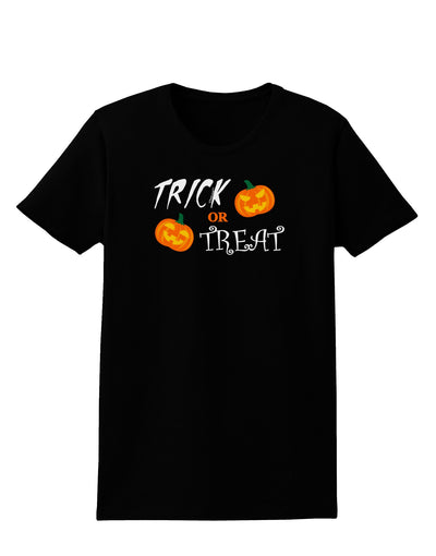 Trick or Treat Pumpkins Womens Dark T-Shirt-TooLoud-Black-X-Small-Davson Sales