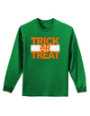 Trick or Treat Text Adult Long Sleeve Dark T-Shirt-TooLoud-Kelly-Green-Small-Davson Sales