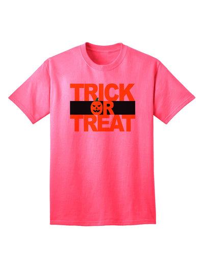 Trick or Treat Text Adult T-Shirt-Mens T-Shirt-TooLoud-Neon-Pink-Small-Davson Sales