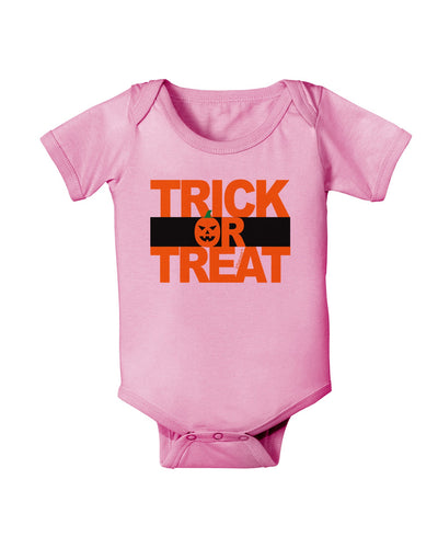 Trick or Treat Text Baby Romper Bodysuit-Baby Romper-TooLoud-Pink-06-Months-Davson Sales