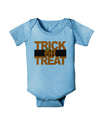 Trick or Treat Text Baby Romper Bodysuit-Baby Romper-TooLoud-LightBlue-06-Months-Davson Sales