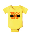 Trick or Treat Text Baby Romper Bodysuit-Baby Romper-TooLoud-Yellow-06-Months-Davson Sales