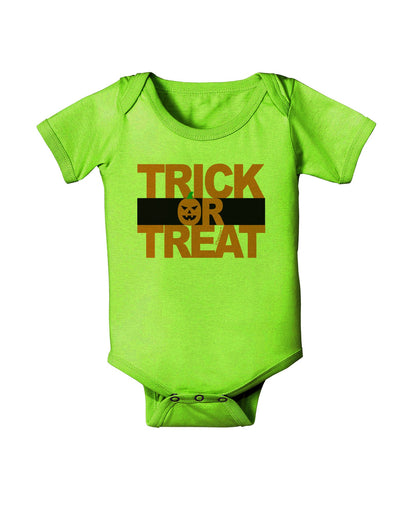 Trick or Treat Text Baby Romper Bodysuit-Baby Romper-TooLoud-Lime-06-Months-Davson Sales