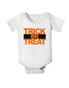 Trick or Treat Text Baby Romper Bodysuit-Baby Romper-TooLoud-White-06-Months-Davson Sales