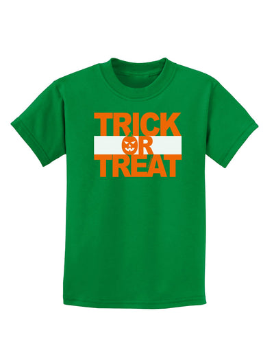 Trick or Treat Text Childrens Dark T-Shirt-Childrens T-Shirt-TooLoud-Kelly-Green-X-Small-Davson Sales