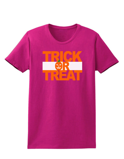 Trick or Treat Text Womens Dark T-Shirt-TooLoud-Hot-Pink-Small-Davson Sales