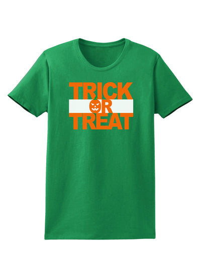 Trick or Treat Text Womens Dark T-Shirt-TooLoud-Kelly-Green-X-Small-Davson Sales