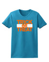 Trick or Treat Text Womens Dark T-Shirt-TooLoud-Turquoise-X-Small-Davson Sales