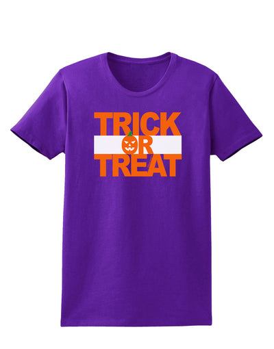 Trick or Treat Text Womens Dark T-Shirt-TooLoud-Purple-X-Small-Davson Sales