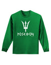 Trident of Poseidon with Text - Greek Mythology Adult Long Sleeve Dark T-Shirt by TooLoud-TooLoud-Kelly-Green-Small-Davson Sales